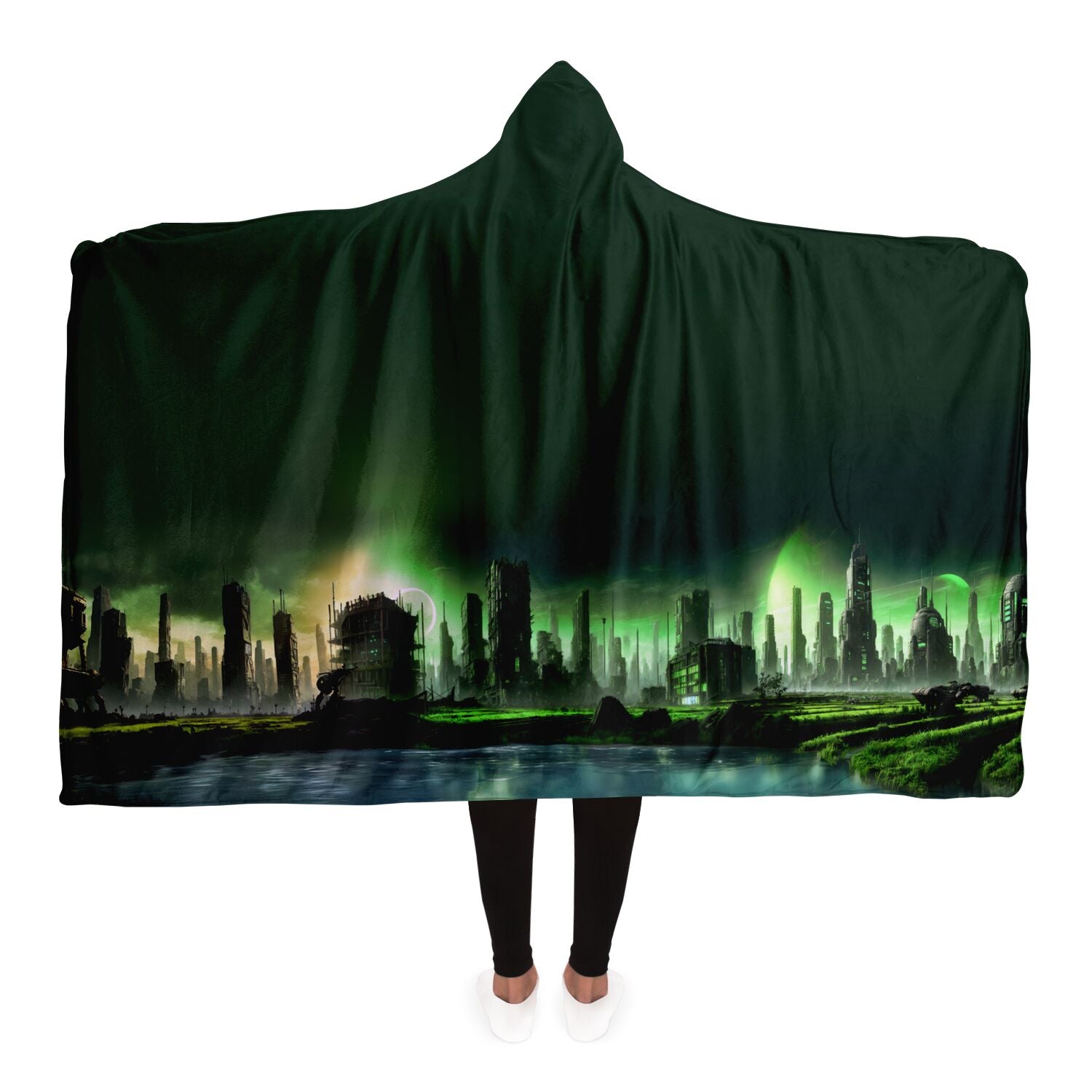 Apocalyptic Planet Hooded Blanket, product detail