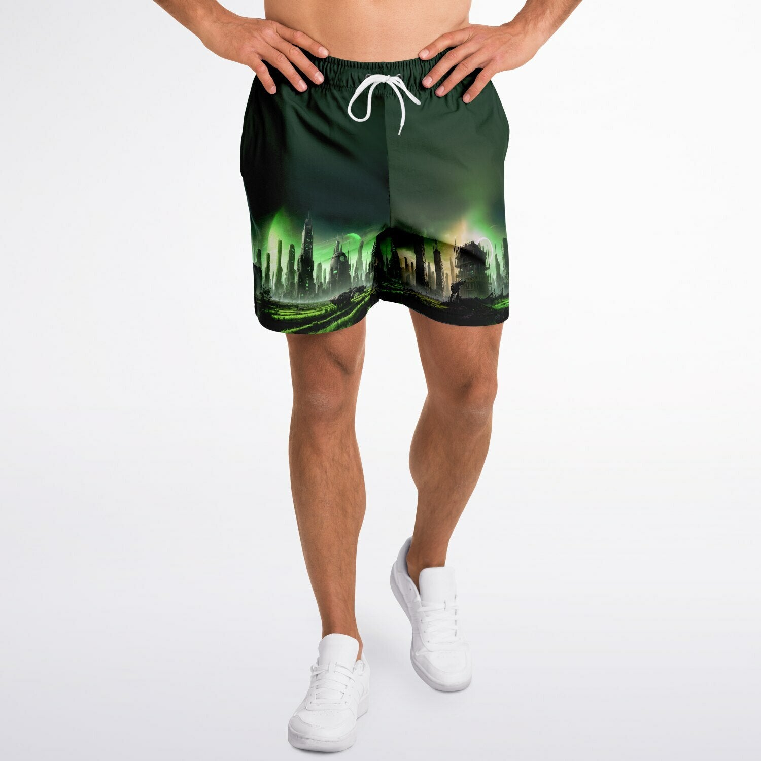 Apocalyptic Planet Shorts, front view