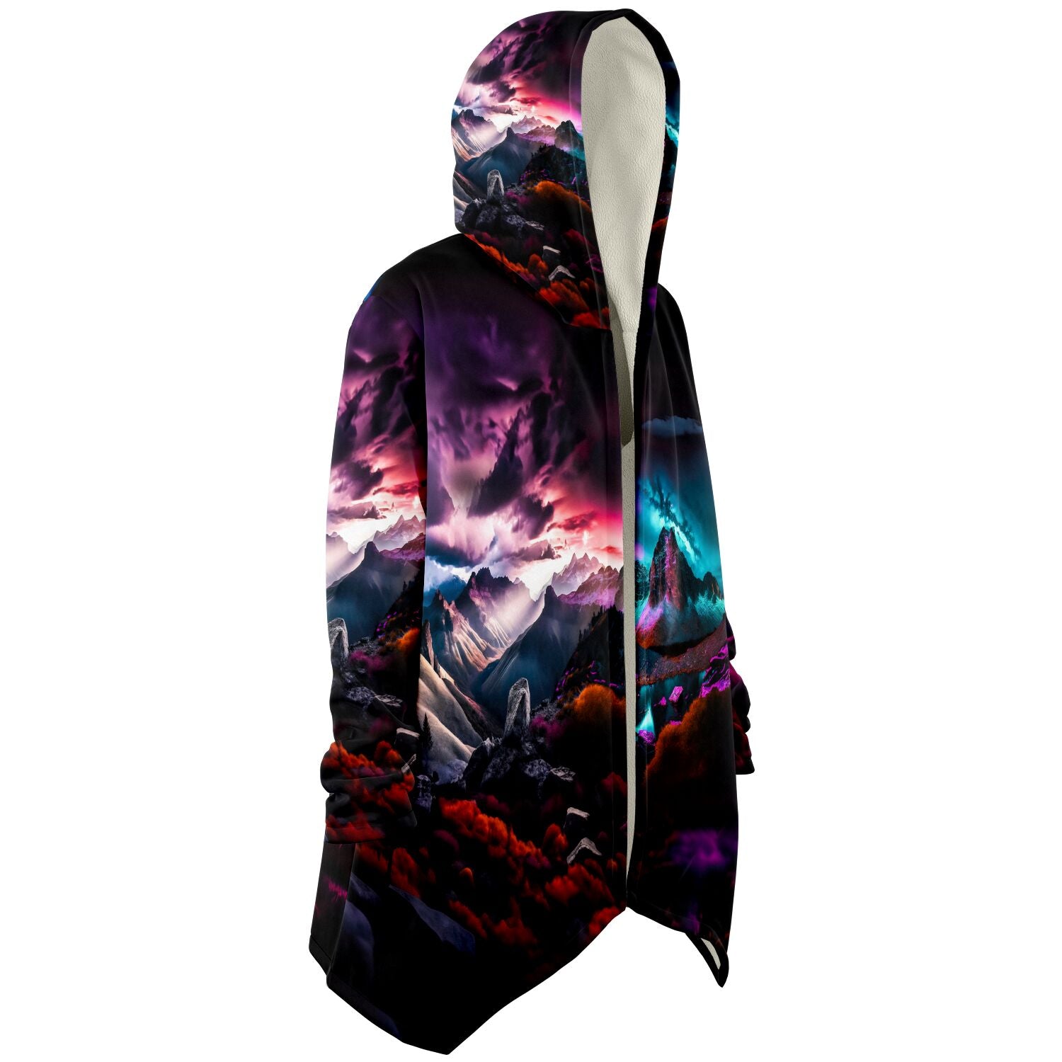 Serene Mountain Scape Micro Fleece Cloak, product detail