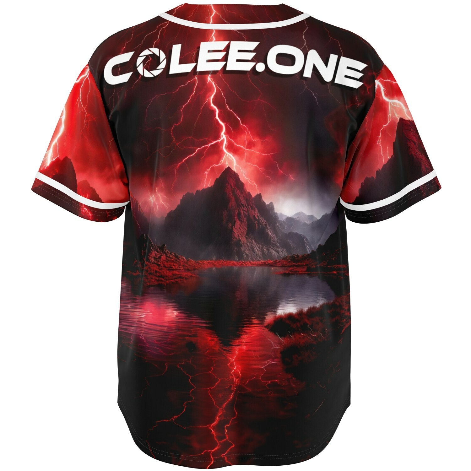 Red Thunderstorm Jersey Colee.One Edition, back view — Colee.One festival apparel